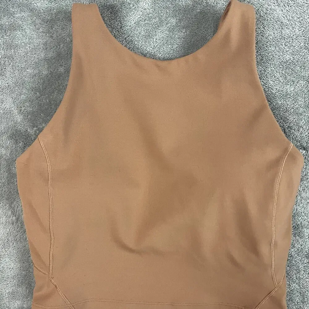 Lululemon Wunder Train Bra Womens 4 Tan Performance Stretch‎ Athleisure